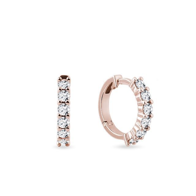 14KT ROSÉGOLD DIAMANTRINGE - OHRRINGE DIAMANT - OHRRINGE