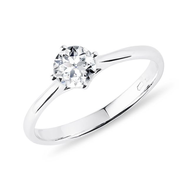 HALF CARAT DIAMOND RING IN WHITE GOLD - SOLITAIRE ENGAGEMENT RINGS - ENGAGEMENT RINGS