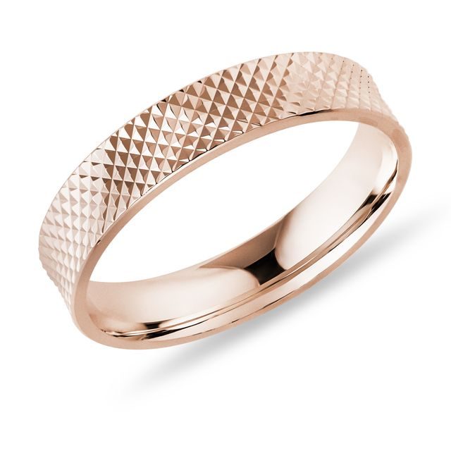 HERRENRING MIT ZARTEM MUSTER IN ROSÉGOLD - TRAURINGE FÜR HERREN - TRAURINGE