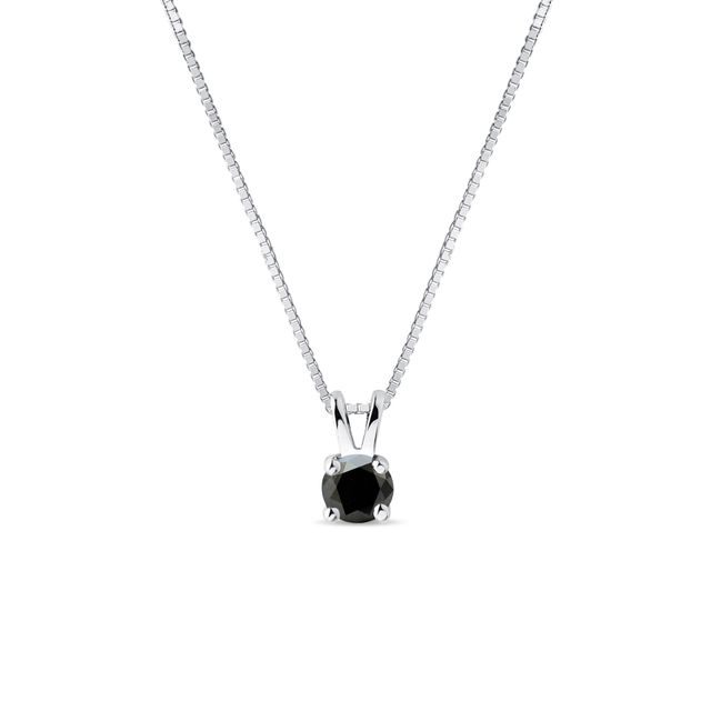 White Gold Necklace with Black Diamond