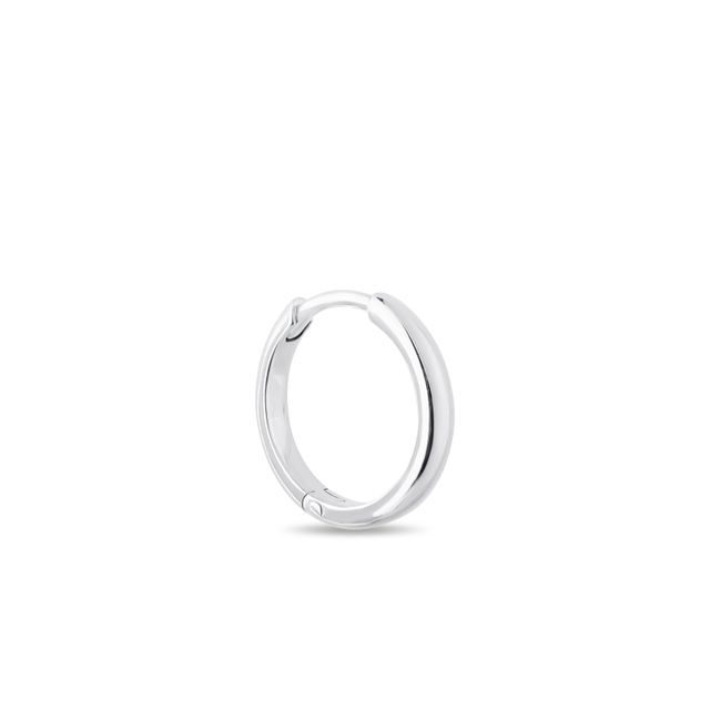 CLASSIC SINGLE HUGGIE HOOP IN WHITE GOLD - SINGLE EARRINGS - EARRINGS