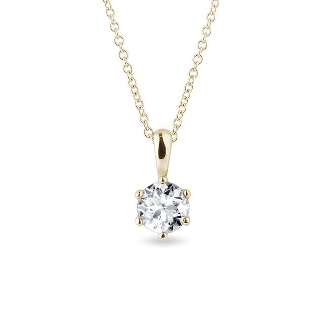 Half carat diamond pendant necklace in gold