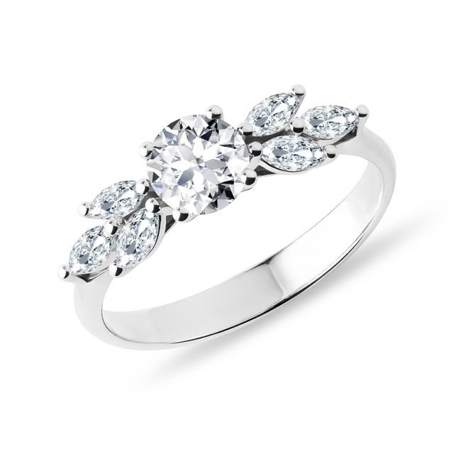 MARQUISE DIAMOND ENGAGEMENT RING IN WHITE GOLD - DIAMOND ENGAGEMENT RINGS - ENGAGEMENT RINGS