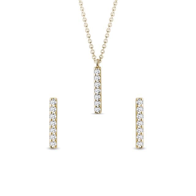 DIAMOND BAR GOLD JEWELRY SET - DIAMOND SETS - FINE JEWELRY