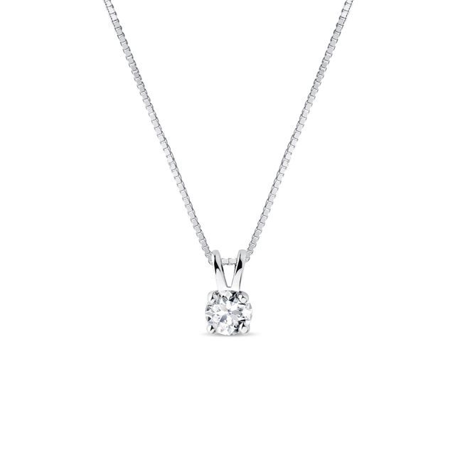 PENDENTIF EN OR BLANC AVEC DIAMANT 0.25 CT - COLLIERS AVEC DIAMANTS - COLLIERS