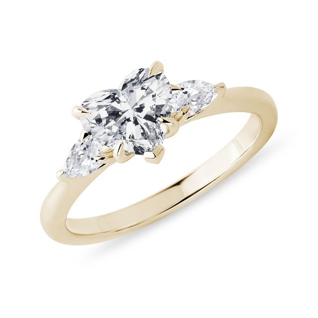1CT HEART DIAMOND RING IN YELLOW GOLD - RINGS WITH LAB-GROWN DIAMONDS - ENGAGEMENT RINGS