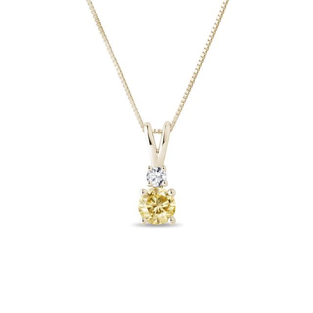 NÁHRDELNÍK ZE ŽLUTÉHO 14K ZLATA S DIAMANTY - NÁHRDELNÍKY S DIAMANTY - NÁHRDELNÍKY