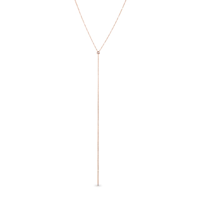 Necklace with Bezel Diamond in Rose Gold