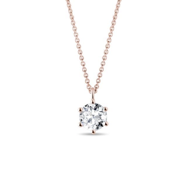 HALF CARAT LG DIAMOND PENDANT IN ROSE GOLD - DIAMOND NECKLACES - NECKLACES