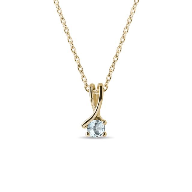 AQUAMARINE NECKLACE IN YELLOW GOLD - AQUAMARINE NECKLACES - NECKLACES