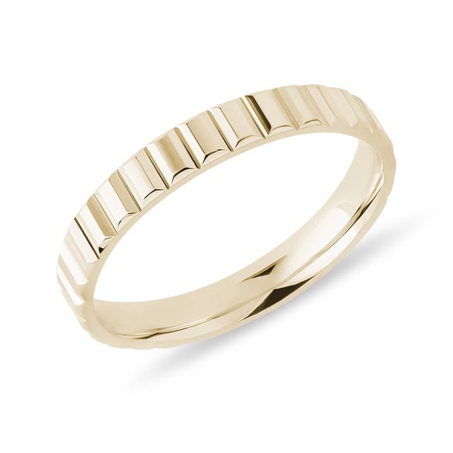PROFILOVANÝ DÁMSKÝ PRSTEN ZE ŽLUTÉHO 14K ZLATA - ZLATÉ PRSTENY - PRSTENY