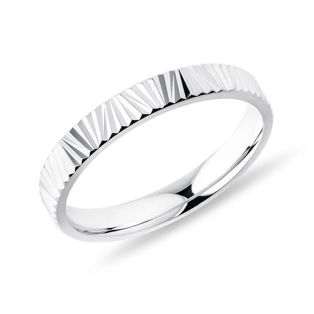 DAMENRING MIT GRAVUR AUS WEISSGOLD - RINGE WEISSGOLD - RINGE