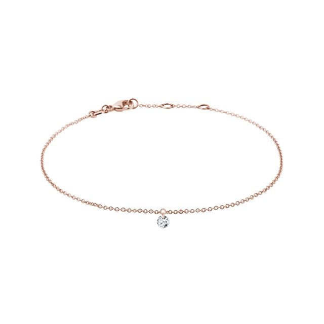 DRILLED DIAMOND CHAIN BRACELET IN ROSE GOLD - DIAMOND BRACELETS - BRACELETS