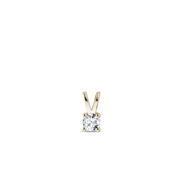 ROUND DIAMOND GOLD PENDANT - PENDANTS - NECKLACES