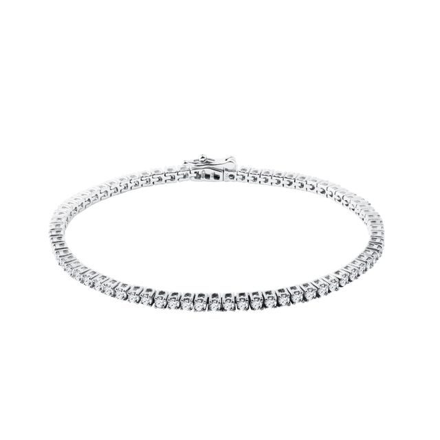 BRACELET EN OR BLANC AVEC DIAMANTS - BRACELETS TENNIS - BRACELETS