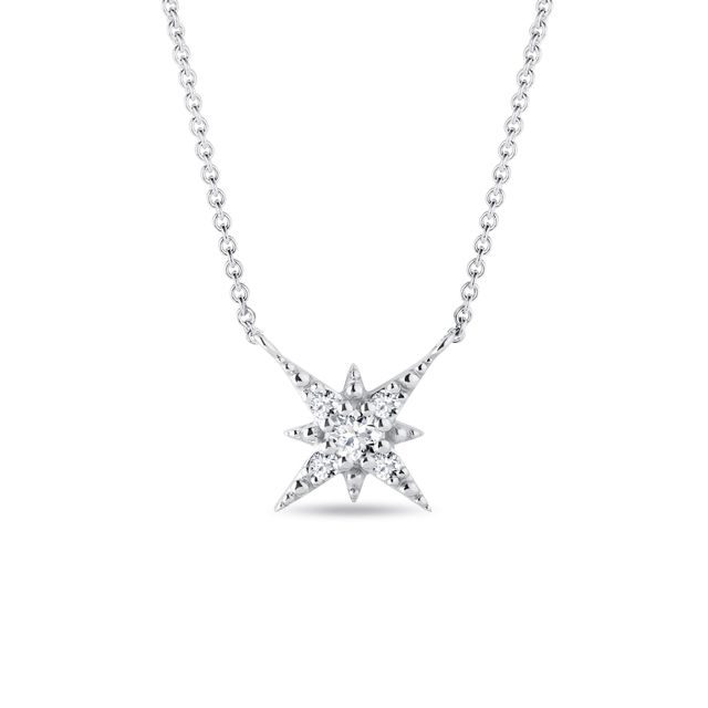 WOMEN'S DIAMOND NORTH STAR NECKLACE IN WHITE GOLD - DIAMOND NECKLACES - NECKLACES