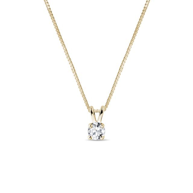 GOLD NECKLACE WITH A WHITE BRILLIANT - DIAMOND NECKLACES - NECKLACES