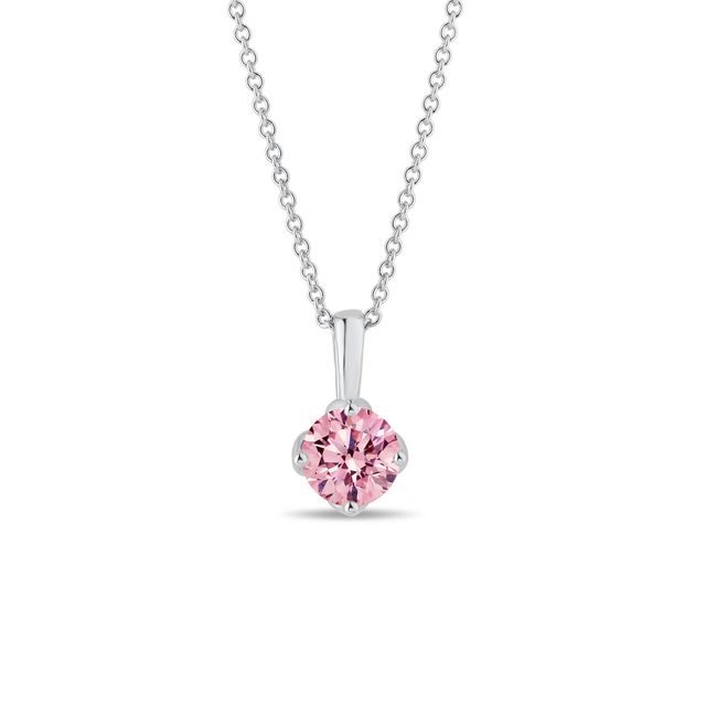 1CT PINK DIAMOND NECKLACE IN WHITE GOLD - DIAMOND NECKLACES - NECKLACES