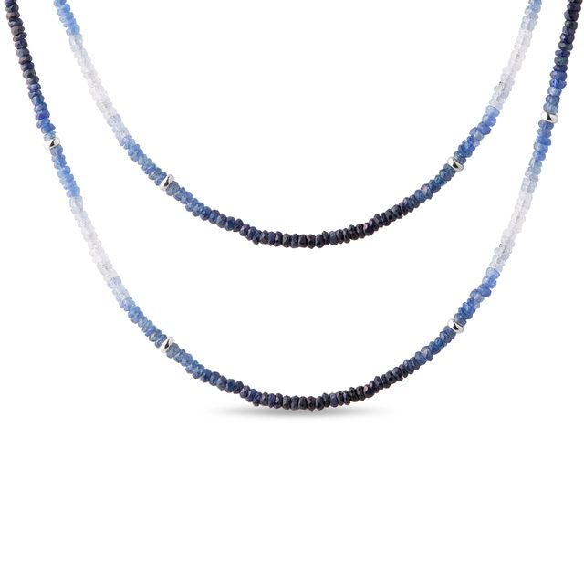SAPHIRHALSKETTE MIT KOMPONENTEN AUS WEISSGOLD - MINERALKETTEN - KETTEN