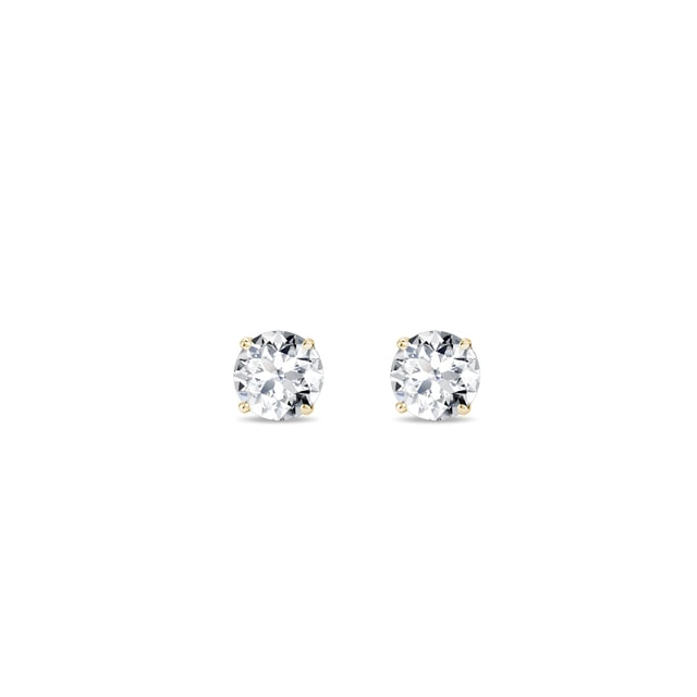 STUD EARRINGS WITH 0.14CT DIAMONDS IN 14KT GOLD - DIAMOND STUD EARRINGS - EARRINGS