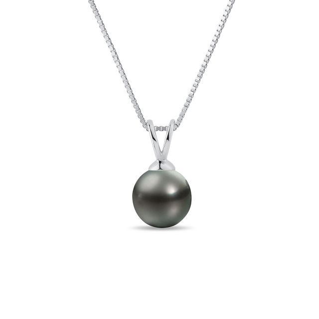 TAHITIAN PEARL WHITE GOLD PENDANT - PEARL PENDANTS - PEARL JEWELLERY