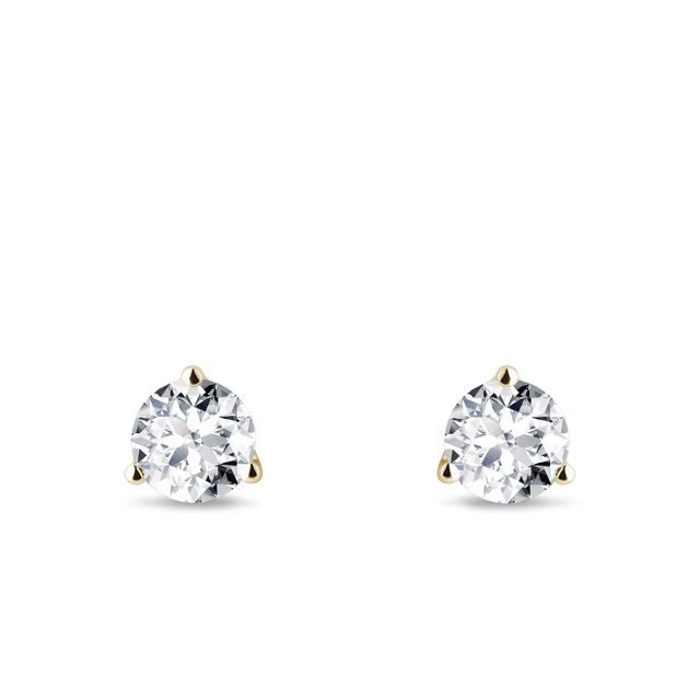 LAB-GROWN DIAMOND STUD EARRINGS IN YELLOW GOLD - DIAMOND STUD EARRINGS - EARRINGS