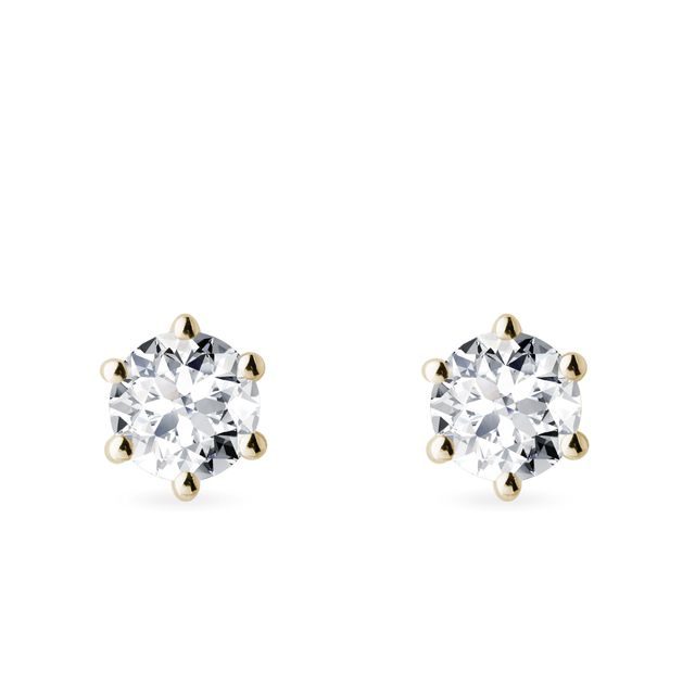 LUXURY EARRINGS MADE OF YELLOW GOLD - DIAMOND STUD EARRINGS - EARRINGS