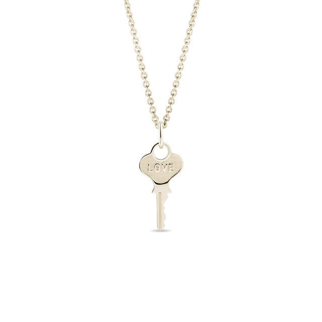LOVE KEY PENDANT IN GOLD - YELLOW GOLD NECKLACES - NECKLACES