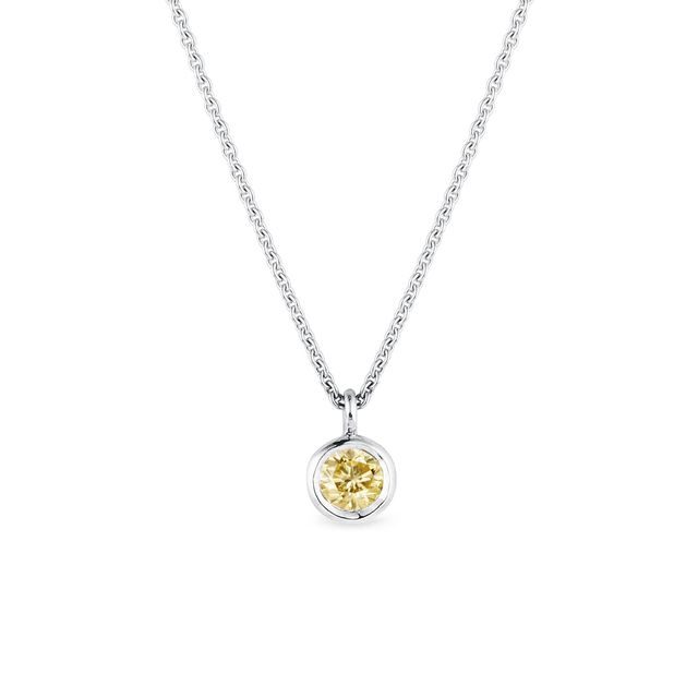 Anhänger mit gelben Diamanten aus Weißgold