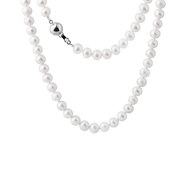 FRESHWATER PEARL NECKLACE WITH A SILVER CLASP - PEARL NECKLACES - PEARL JEWELLERY