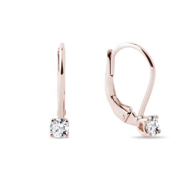 OHRRINGE AUS ROSÉGOLD MIT DIAMANT IM BRILLANTSCHLIFF - OHRRINGE DIAMANT - OHRRINGE
