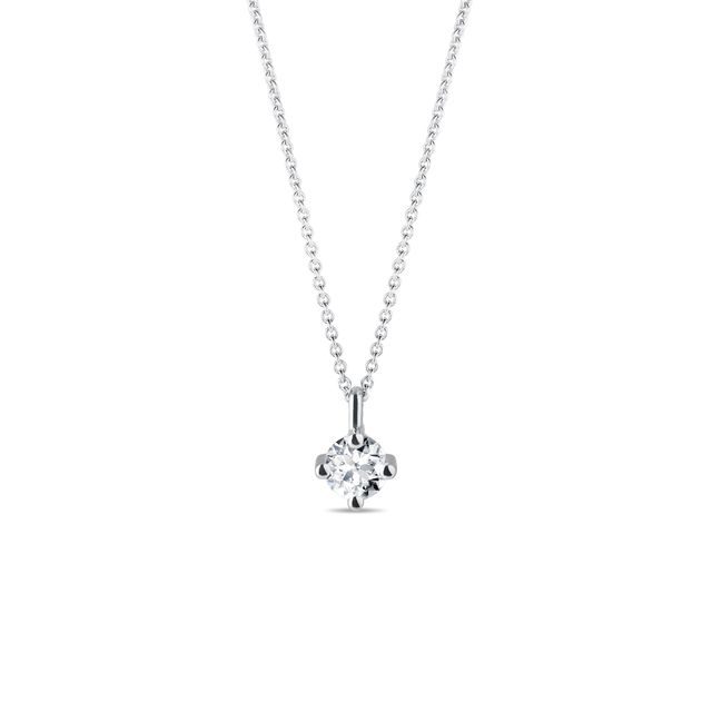 DELICATE WHITE GOLD NECKLACE WITH BRILLIANT - DIAMOND NECKLACES - NECKLACES