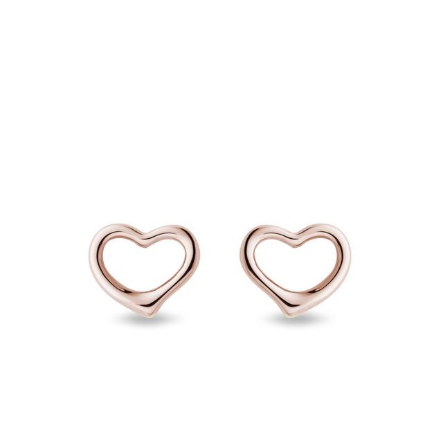 ROSE GOLD HEART STUD EARRINGS - ROSE GOLD EARRINGS - EARRINGS