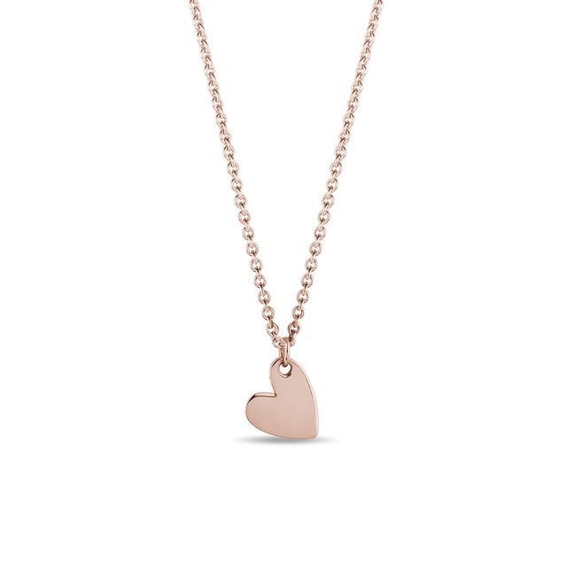 Minimalist heart pendant in rose gold