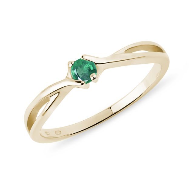 EMERALD RING IN YELLOW GOLD - EMERALD RINGS - RINGS