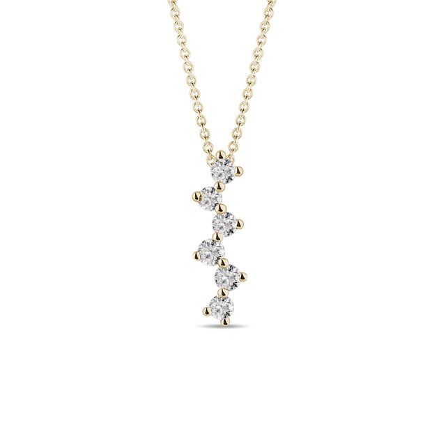 DIAMOND NECKLACE MADE OF 14K YELLOW GOLD - DIAMOND NECKLACES - NECKLACES