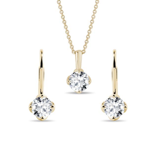 SCHMUCKSET MIT LABORDIAMANTEN IN GELBGOLD - SCHMUCK SETS DIAMANT - SCHMUCK
