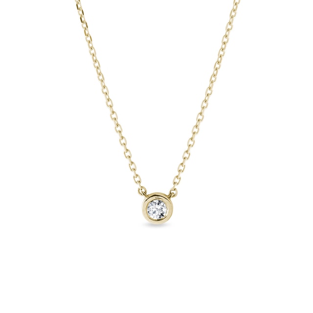 Diamond necklace in yellow gold