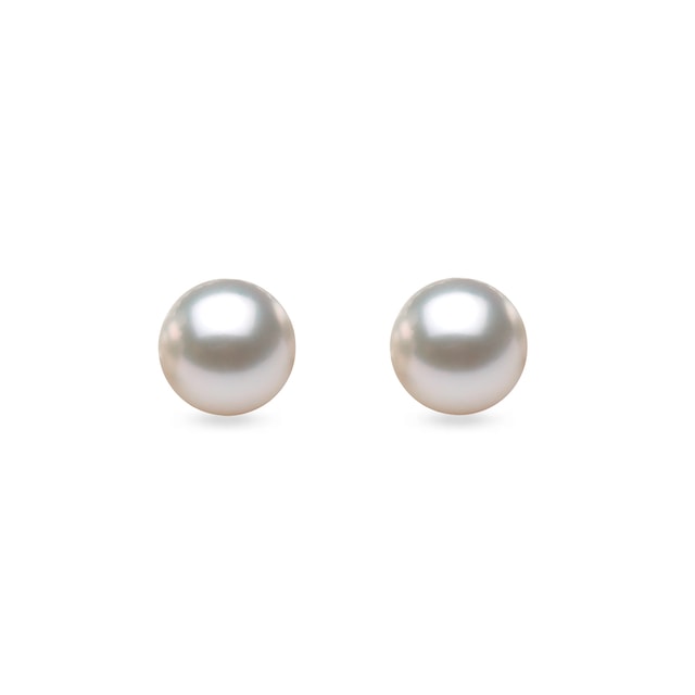 Akoya pearl earrings in white gold