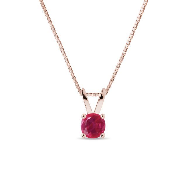 Ruby pendant in rose gold