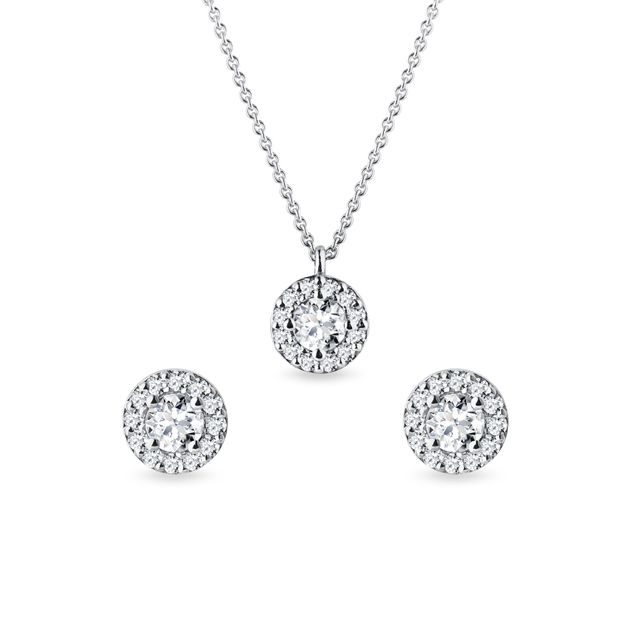 DIAMOND JEWELRY SET IN 14K WHITE GOLD - DIAMOND SETS - FINE JEWELRY