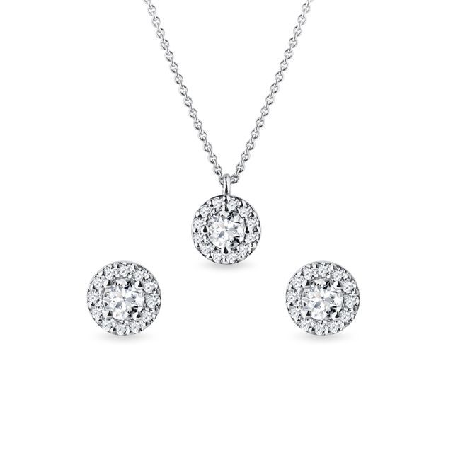 DIAMANTSCHMUCK IN 14K WEISSGOLD GEFASST - SCHMUCK-SETS - SCHMUCK