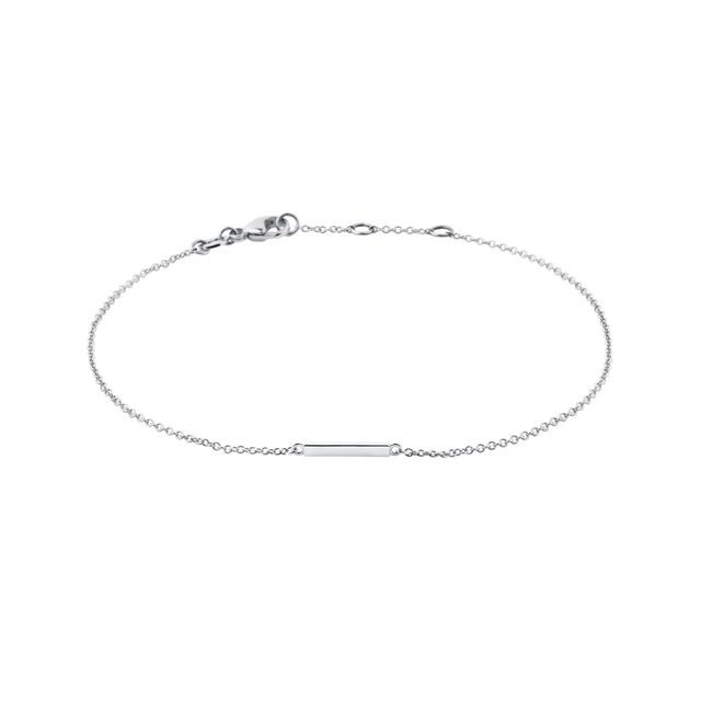 WHITE GOLD CHAIN BAR BRACELET - WHITE GOLD BRACELETS - BRACELETS