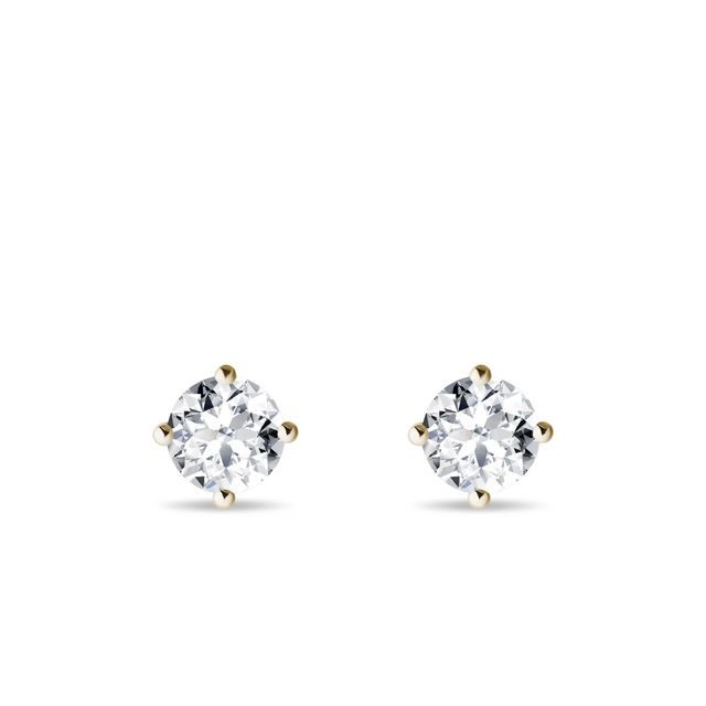 CLASSIC GOLD DIAMOND STUDS - DIAMOND STUD EARRINGS - EARRINGS