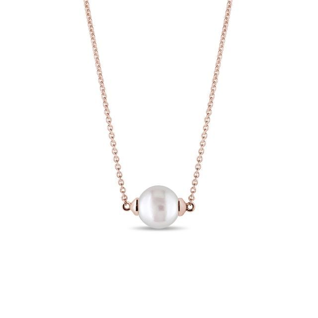 FRESHWATER PEARL NECKLACE IN 14K ROSE GOLD - PEARL PENDANTS - PEARL JEWELLERY