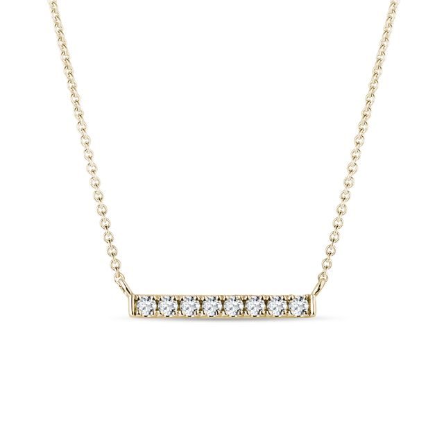 GOLD DIAMOND BAR NECKLACE - DIAMOND NECKLACES - NECKLACES