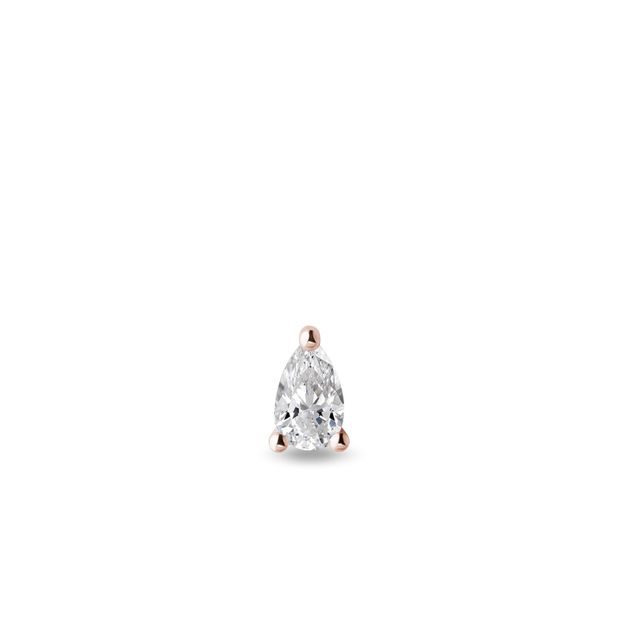 DIAMANTOHRRING IM TROPFENSCHLIFF IN 14 KT ROSÉGOLD - EINZELNE OHRRINGE - OHRRINGE
