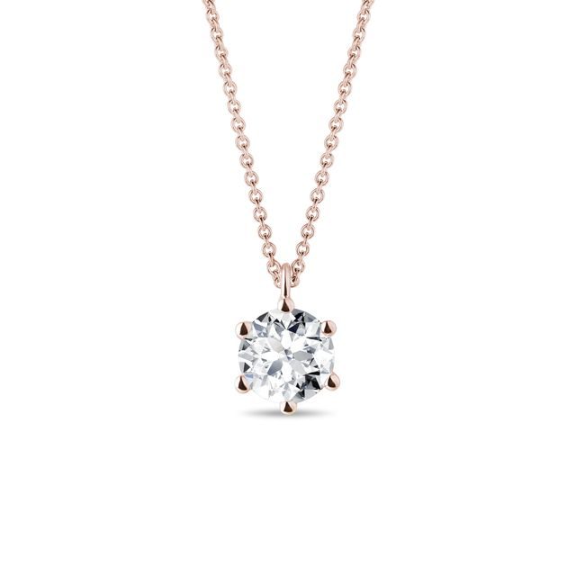 COLLIER EN OR ROSE ET DIAMANT 1 CT - COLLIERS AVEC DIAMANTS - COLLIERS