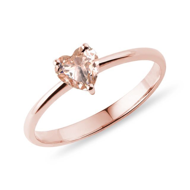 Heart-shaped morganite ring in rose gold