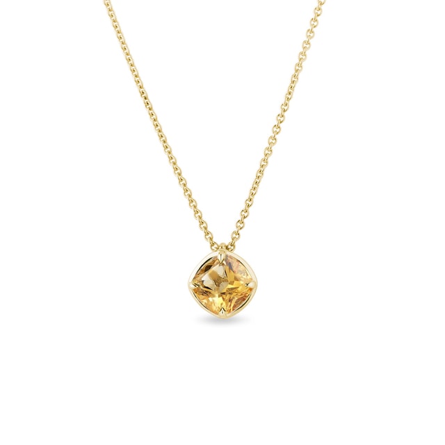 YELLOW GOLD NECKLACE WITH CITRINE - CITRINE NECKLACES - NECKLACES